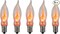 A101 Flicker Flame Light Bulb - 3 Watt, 130 Volt, E12 Candelabra Base, Nickel Plated Base - Dances with a Flickering Orange Glow | 5 Pack